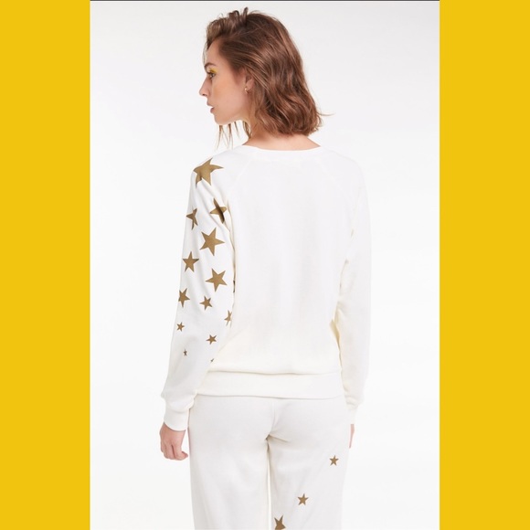 Wildfox Fiona Crewneck Falling Stars Sweatshirt - Picture 3 of 7